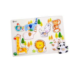 ROMPECABEZAS CON MANIJITAS "ZOO" ¡de madera! - LeBebot.com