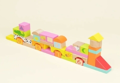 BLOQUES DE MADERA ¡con 100 piezas de colores! - LeBebot.com
