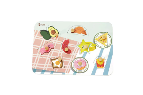 ROMPECABEZAS DE ENCASTRE DESAYUNO ¡todo de madera! - comprar online