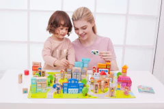 BLOQUES DE MADERA BALDE "CIUDAD" ¡de 120 piezas! - tienda online