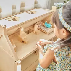 Imagen de CASA DE MUÑECAS VICTORIANA ¡De madera de Caucho!