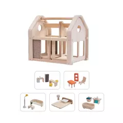 CASA DE MUÑECAS PORTÁTIL ¡De madera de Caucho! + BEBOTE BORIS - tienda online