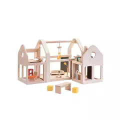 CASA DE MUÑECAS PORTÁTIL ¡De madera de Caucho! - comprar online