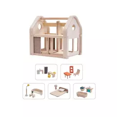 CASA DE MUÑECAS PORTÁTIL ¡De madera de Caucho! - LeBebot.com