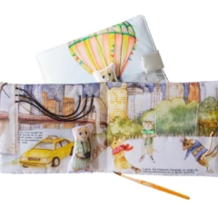 LIBRO SENSORIAL DE TELA "NINA VIAJA EN GLOBO" - tienda online