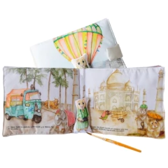 LIBRO SENSORIAL DE TELA "NINA VIAJA EN GLOBO" en internet