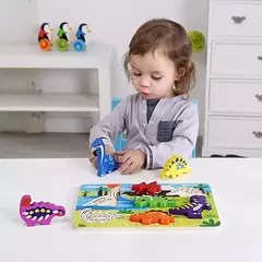 ROMPECABEZAS 3D MADERA "DINOS" - LeBebot.com