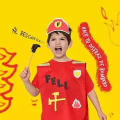 KIT PARA CREAR "MI DISFRAZ DE BOMBERO" - LeBebot.com