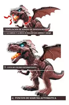 DRAGÓN T-REX ¡Con luz, sonido y movimiento! - LeBebot.com