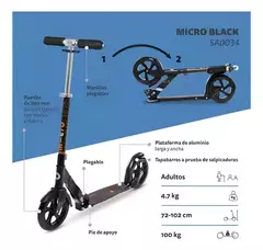 MONOPATIN ¡PLEGABLE! "DISEÑO SUIZO" MI-CRO -De 12 años hasta personas de 100 Kilos - LeBebot.com