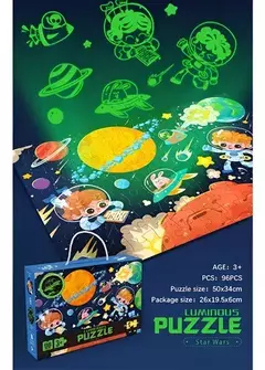 ROMPECABEZAS "El espacio" ¡Brilla en la oscuridad! - LeBebot.com