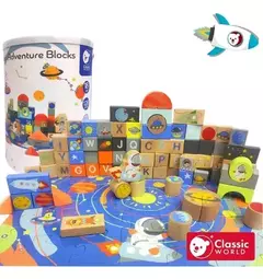 BALDE CON 128 BLOQUES DEL ESPACIO ¡Incluye Rompecabezas! - comprar online