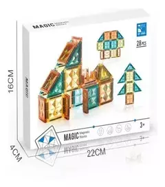 28 PIEZAS MAGNÉTICAS ¡Para armar casitas! - tienda online