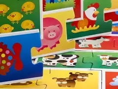 ROMPECABEZAS "Familia de animales" - Juego de asociación - LeBebot.com
