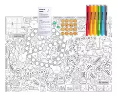 LONA DE JUEGOS - PINTABLE LAVABLE ¡100 x70 cm! + marcadores - LeBebot.com