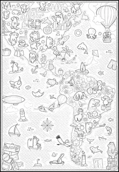 Imagen de LONA PINTABLE LAVABLE ¡50 x70 cm! + marcadores