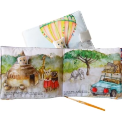 LIBRO SENSORIAL DE TELA "NINA VIAJA EN GLOBO" - LeBebot.com