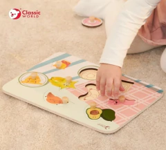 ROMPECABEZAS DE ENCASTRE DESAYUNO ¡todo de madera! - LeBebot.com