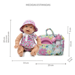 Imagen de KIT LE BEBOT N° 16 - Bebote Emilia con sexo Femenino + Bolsito de Paseo