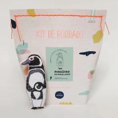KIT DE BORDADO ANIMALES AUTOCTONOS "PINGÜINO DE MAGALLENES" - LeBebot.com