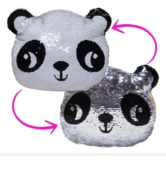 PANDA CON LENTEJUELAS ¡Almohadón reversible! - LeBebot.com
