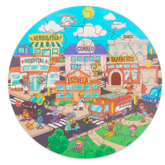 ROMPECABEZAS CIRCULAR "LA CIUDAD" ¡hecho en madera! - comprar online