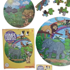 ROMPECABEZAS CIRCULAR "SELVA" ¡con piezas de madera!