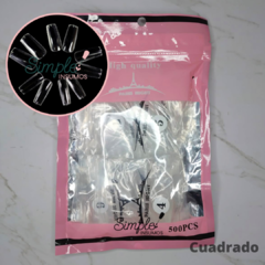 Paris Night - Tips CUADRAD0 press on CLEAR x500u (en bolsa)