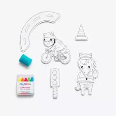 Animalitos en la ciudad de goma eva para pintar y jugar en el baño - comprar online