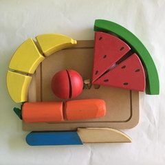 Frutitas de madera con velcro para cortar