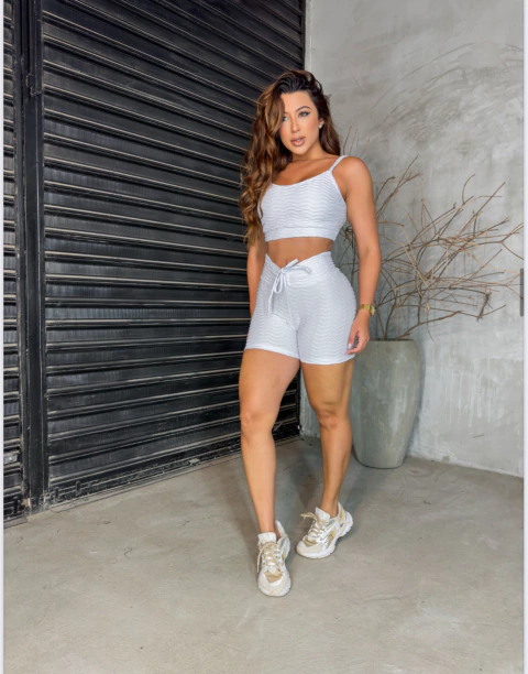 Conjunto Short Fitness Wave Branco - comprar online