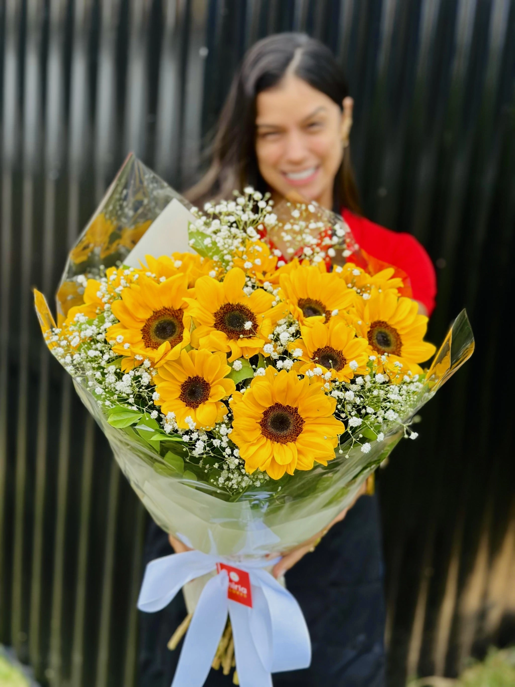 Buquê com 12 girassóis - Cristal Flora