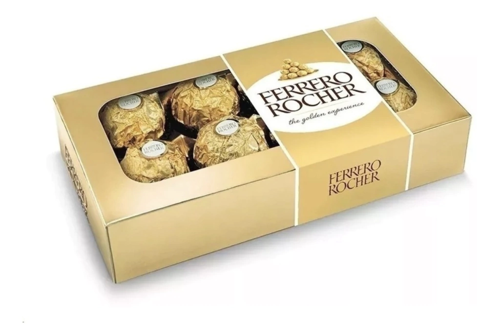 Bombom Ferrero Rocher Chocolate ao Leite 8 Unidades 100g