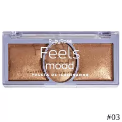 Paleta de Iluminador Feels Mood Ruby Rose - Makes in Recife