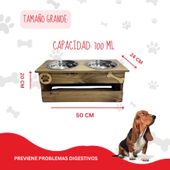 Imagen de COMEDERO Y BEBEDERO DOBLE RÚSTICOS VARIOS TAMAÑOS -TL