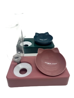 Bebedero Antiderrame con Comedero para Gatos-RS - Pet Crows