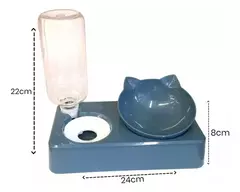 Bebedero Antiderrame con Comedero para Gatos-RS - Pet Crows