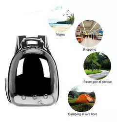 MOCHILA TRANSPORTADORA ESPACIAL - RS - Pet Crows