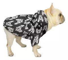 CAMPERA ROMPEVIENTO FRENCHIE NEGRA Y BLANCA-FD