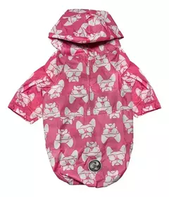 CAMPERA ROMPEVIENTO BULLDOG ROSA Y BLANCA-FD