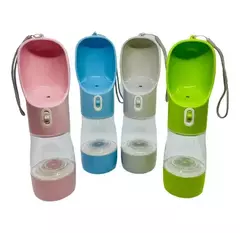 BOTELLA BEBEDERO COMEDERO 2 EN 1 PORTATIL -RS