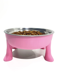 Imagen de COMEDERO/BEBEDERO PATAS TAMAÑO CHICO 9 CM ALTURA COLOR ROSA PREMIUM -PD