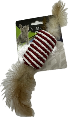 Juguete de Sisal en Forma de Caramelito con Plumas para Gatos-RS - comprar online