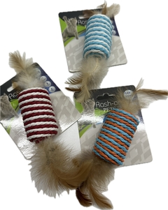Juguete de Sisal en Forma de Caramelito con Plumas para Gatos-RS en internet