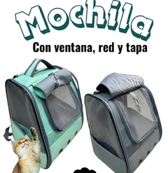 MOCHILA TRANSPORTADORA CON VENTANA, RED Y TAPA-RS - comprar online