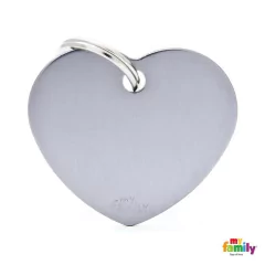 CHAPITA ALUMINIO CORAZÓN GRANDE GRIS