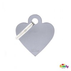 CHAPITA ALUMINIO CORAZÓN CHICO GRIS