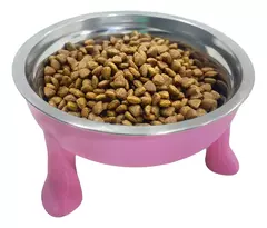 COMEDERO/BEBEDERO PATAS TAMAÑO CHICO 9 CM ALTURA COLOR ROSA PREMIUM -PD en internet