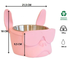 COMEDERO/BEBEDERO DE ALTURA BULLDOG PINK - PD - comprar online