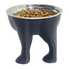 COMEDERO/BEBEDERO PATAS TAMAÑO MEDIANO 15 CM ALTURA COLOR NEGRO PREMIUM -PD - comprar online